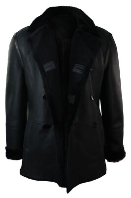 TRUCLOTHING HERRENJACKE 100% ECHTLEER BRAUN WINTER MANTEL SCHAFFELL WILDLEDER