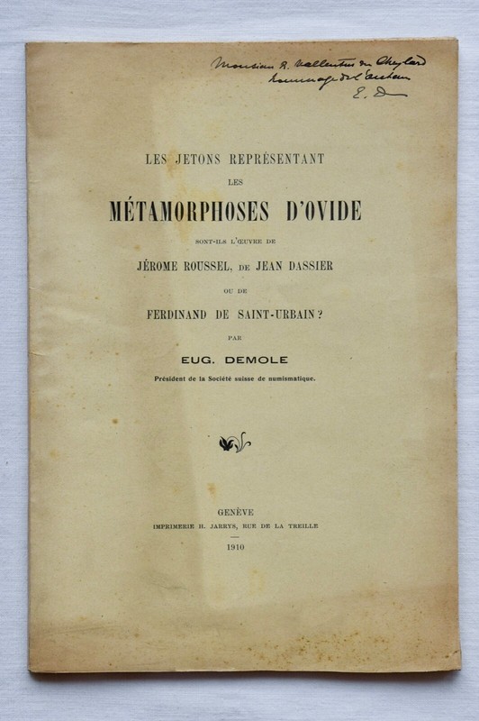EugÃ¨Ne Demole - Les Jetons ReprÃ©Sentant Les MÃ©Tamorphoses D'Ovide - 1910