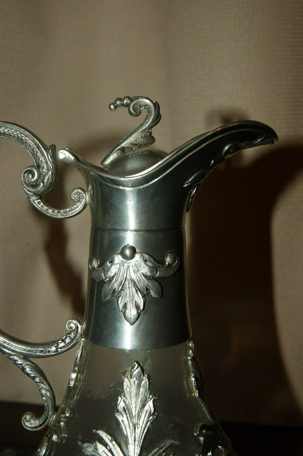 RARE Vintage J. Dores Pewter Tin Portugal Claret Jug Wine Decanter
