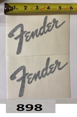 2! Fender amp guitar stickers decals Vintage die cut GLOSS BLACK Old School 