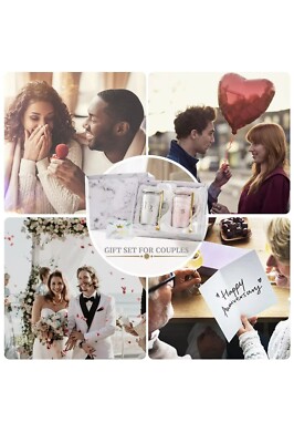 MR & MRS MARBLE COLORING GRAY PINK WITH GOLD TRIM TEA COFFEE CUPS MUG