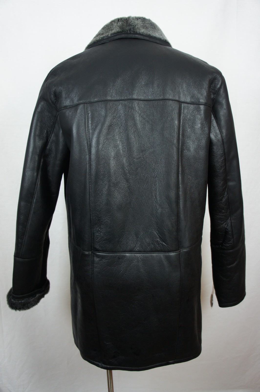 Pre-owned Victoria Men Real 100% Genuine Shearling Leather Sheepskin Coat Jacket Trench S-8xl In Black