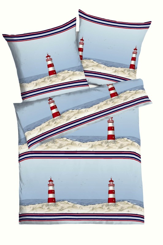 Kaeppel Edel Seersucker BettwäSche Leuchtturm 135x200 / 155x220 Cm *Abverkauf*