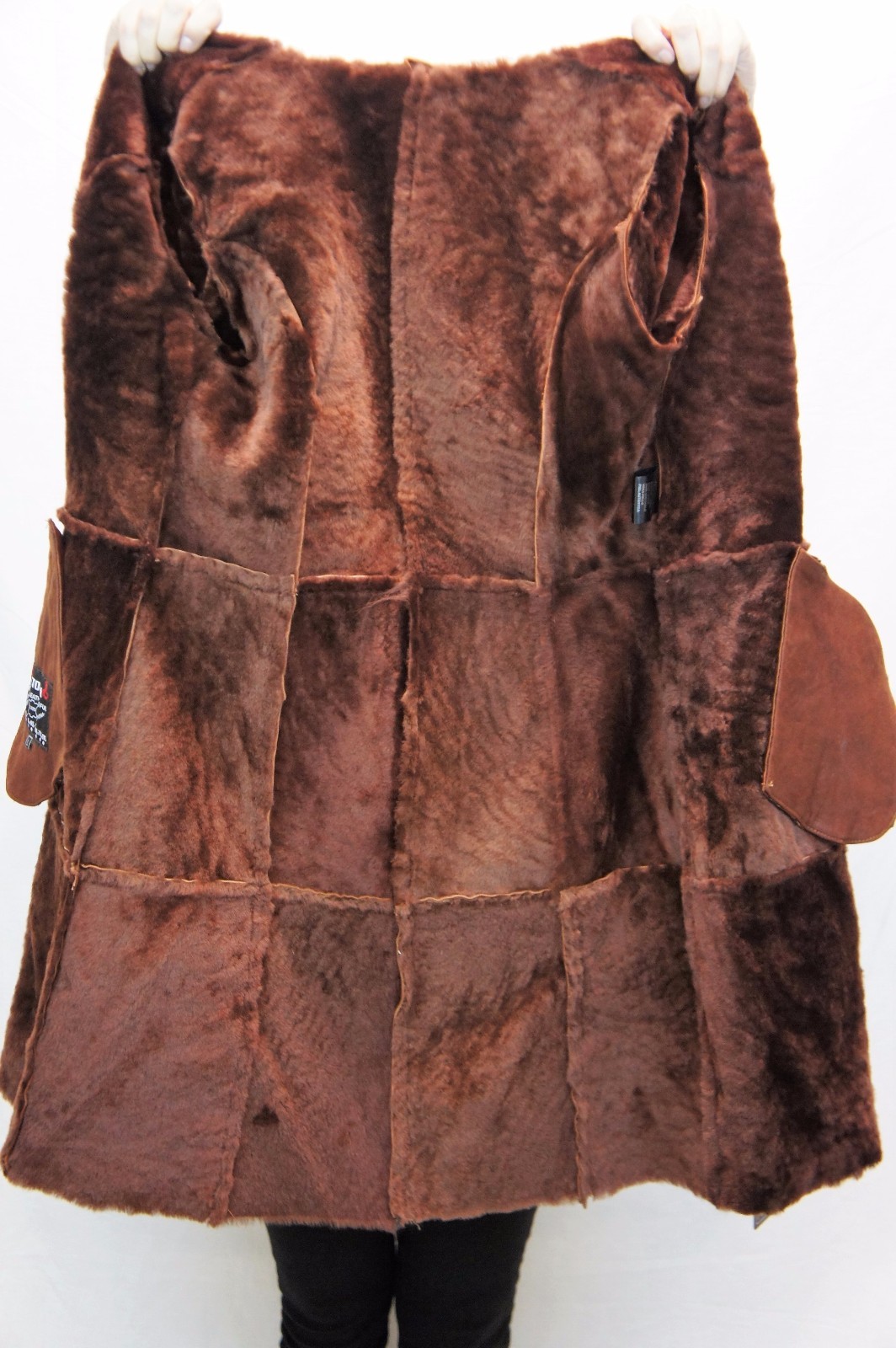 Pre-owned Victoria Real 100% Genuine Sheepskin Shearling Leather Long Whiskey Coat Hood Xs-6xl In Brown