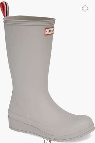 (W) Hunter Play Tall Wellington Rain Boots Zinc Grey ★ Women Hunter Original Play Tall Rain Boots Waterproof Hunter