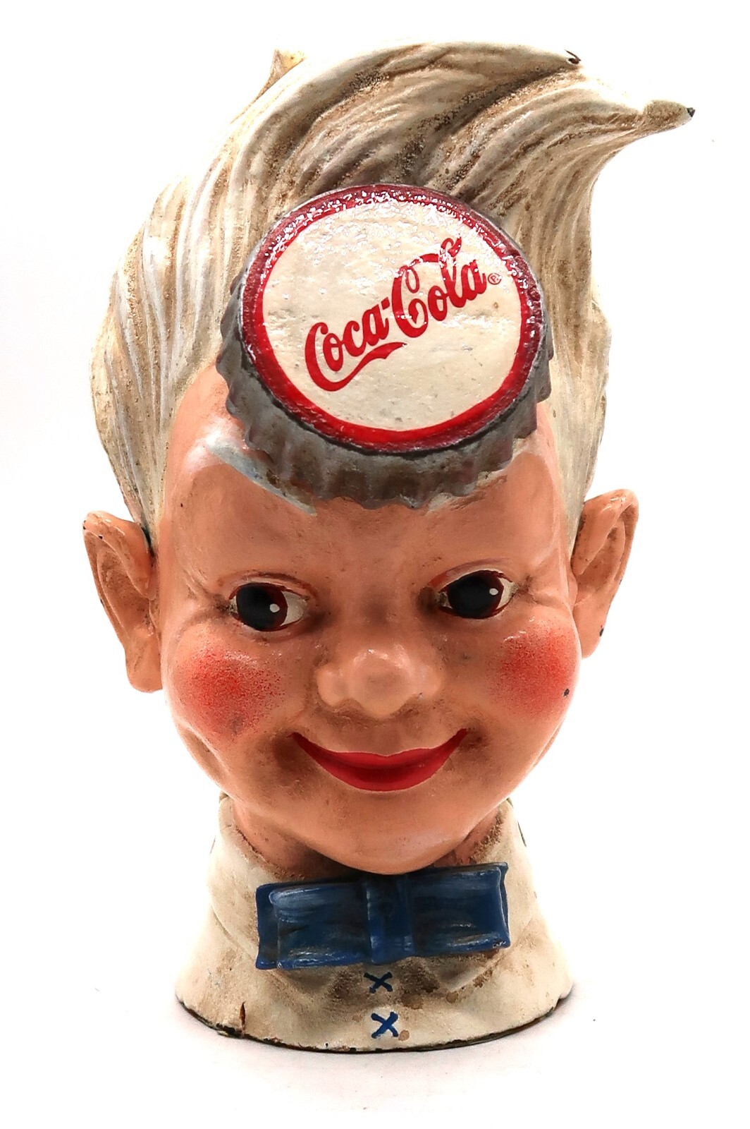 Coca-Cola The Sprite Boy フィギュア Vtg Sprite Boy Head Coca-Cola Coin Still Bank Cast Iron Coke