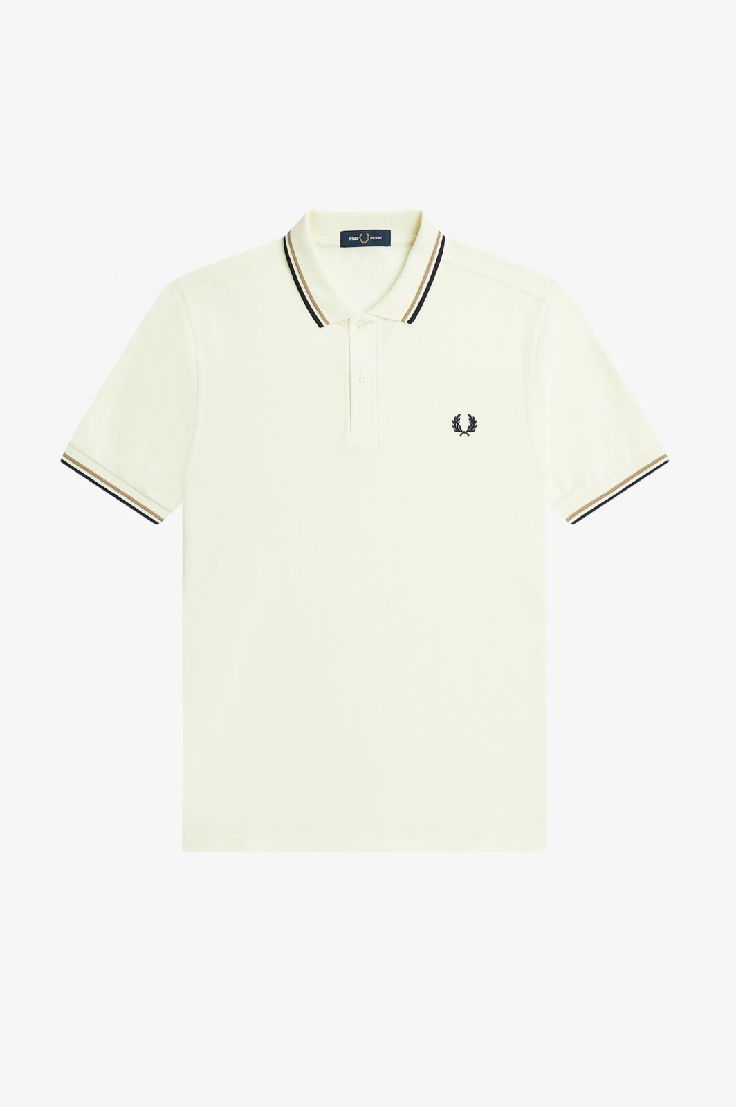 Fred Perry Polo Ecru / Warm Stone / Blu Navy R71 M3600 New