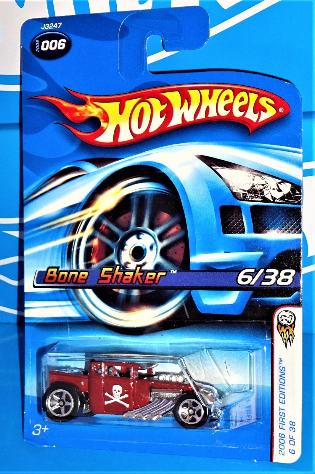 Hot Wheels 2006 First Editions Series ##6 Bone Shaker Red w