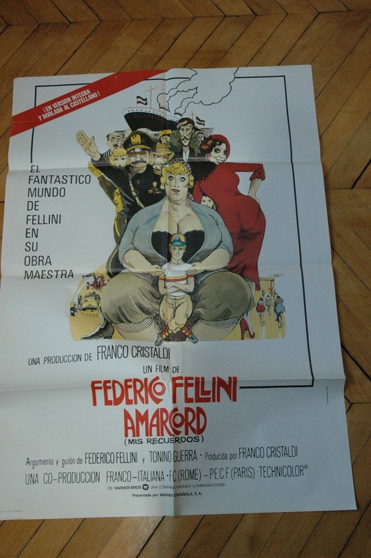 Magali Noel Pupella Maggio Federico Fellini Amarcord 1974 Poster Original