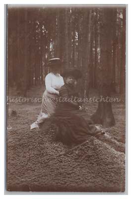 Komptendorf Neuhausen/Spree 1912 - 2 Frauen im Wald - Altes Foto 19101er