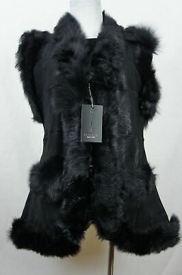 Long Women 100% Shearling Leather Sheepskin Long Haired Toscana Vest Fur S-5XL
