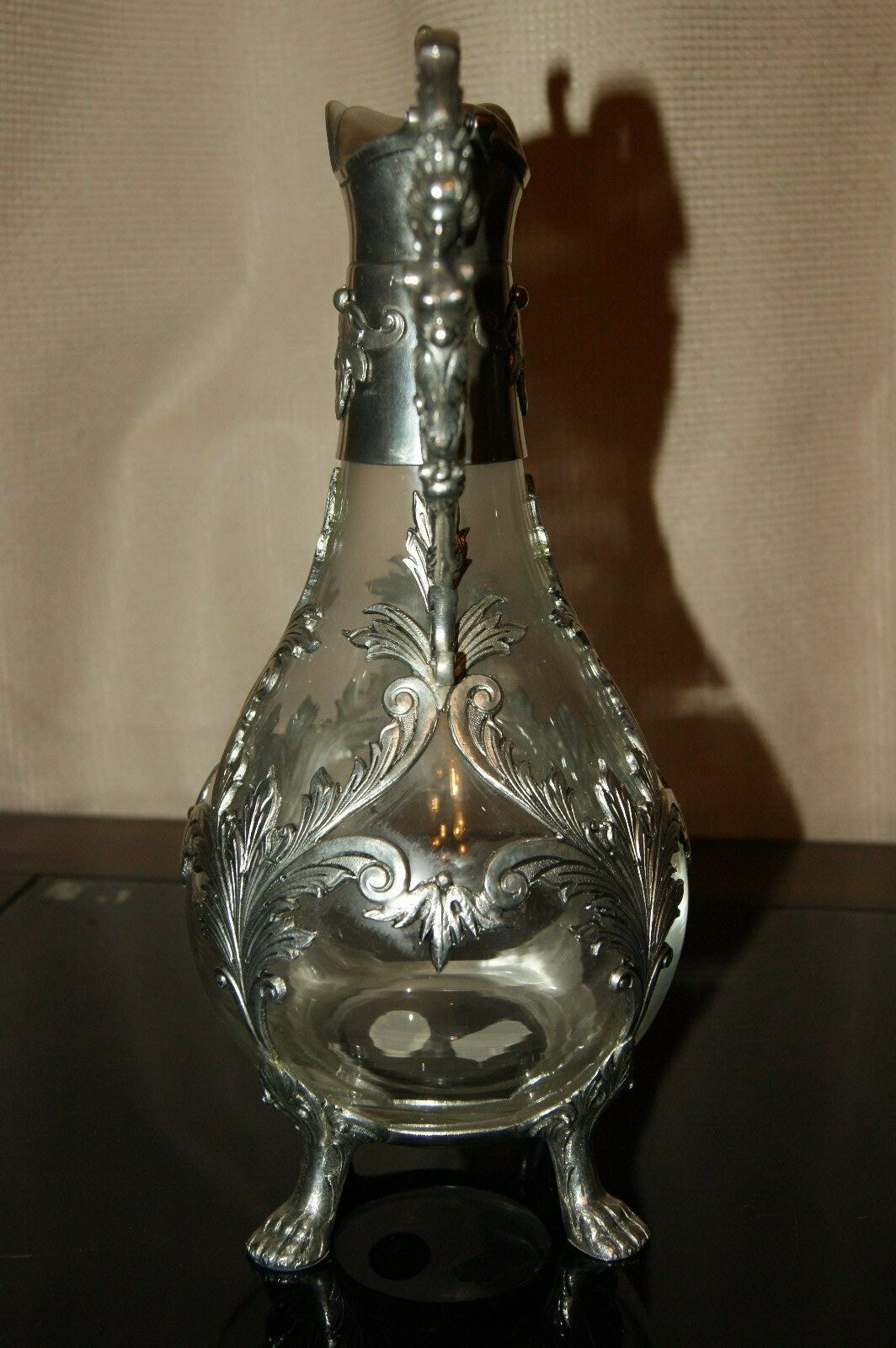 RARE Vintage J. Dores Pewter Tin Portugal Claret Jug Wine Decanter