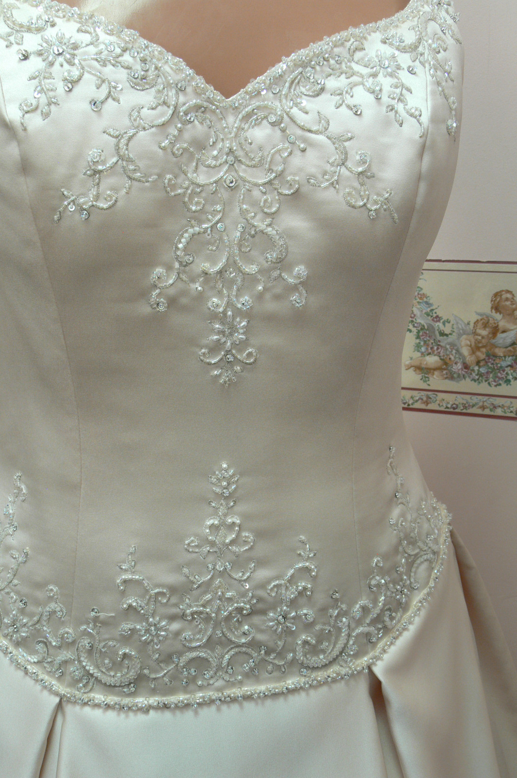 New Champagne Satin Wedding Dress, Size 10 - Mori Lee 8719