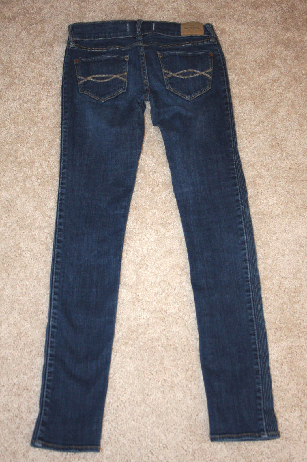 A&F Abercrombie Girls Juniors Cute Stretch Skinny Jeans Size 14 Dark Wash  b8