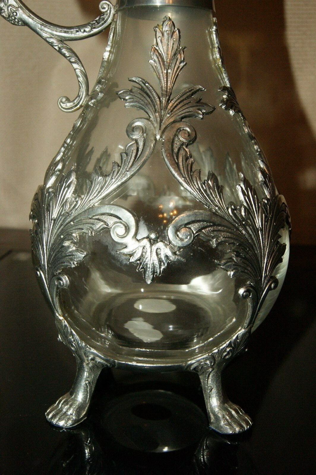 RARE Vintage J. Dores Pewter Tin Portugal Claret Jug Wine Decanter