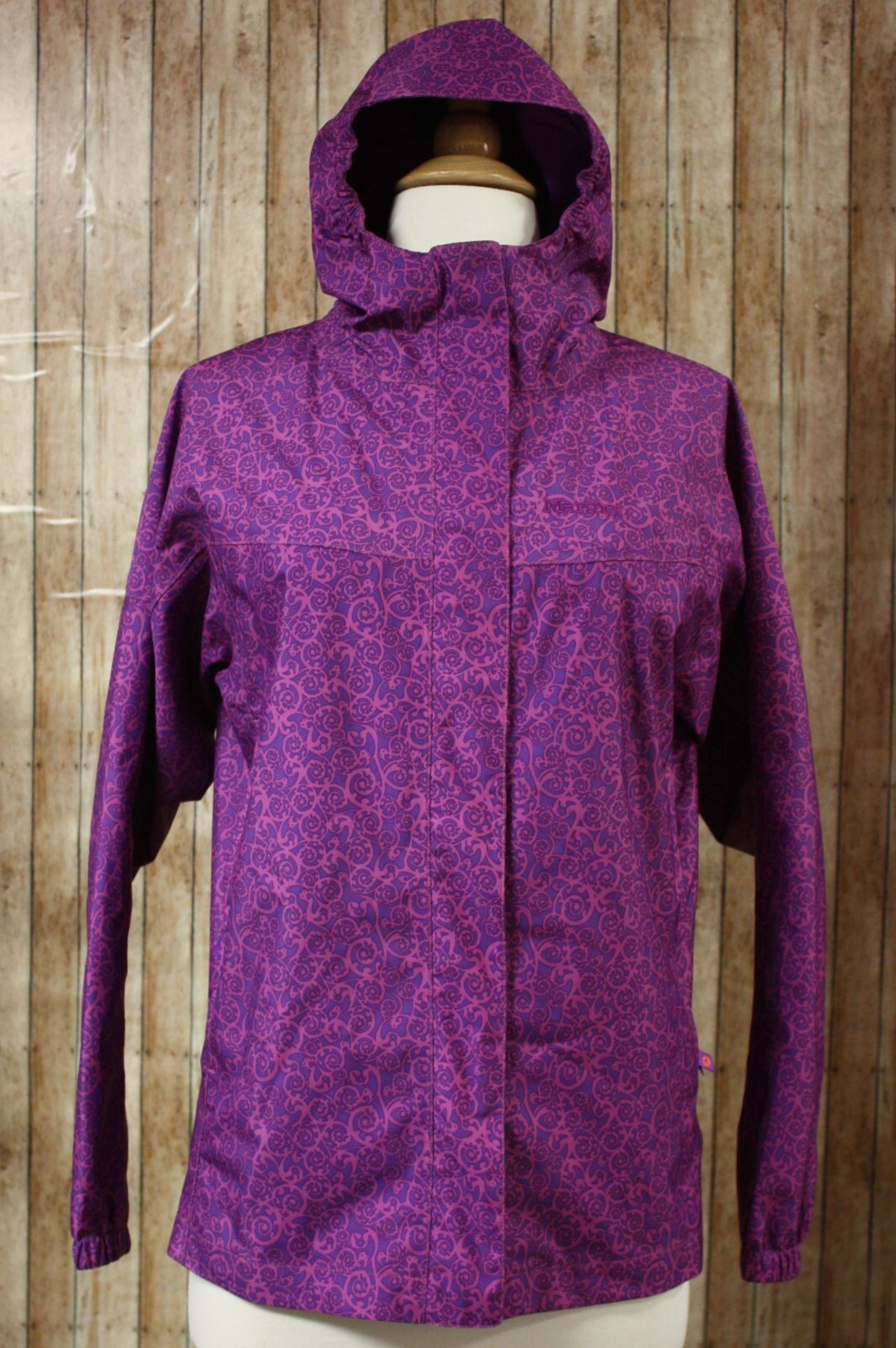 Marmot Summer Storm Waterproof Jacket Girls XL Purple Swirl