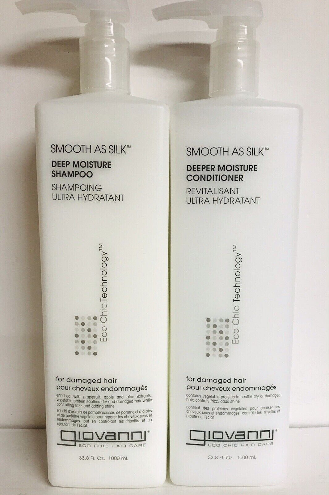 Giovanni ~ Smooth as Silk Deep Moisture Shampoo & Conditioner 33.8 fl oz Each Giovanni ~ Smooth as Silk Deep Moisture Shampoo & Conditioner 33.8 fl oz Each