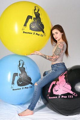 5x Riesen- Luftballon 100cm Ø "Bounce 2 Pop" * 40" Riesen- Ballon * Looner"