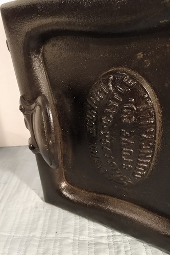 VINTAGE CAST IRON Stove Door Ensign Economy Comstock Castle Stove Co. Quincy