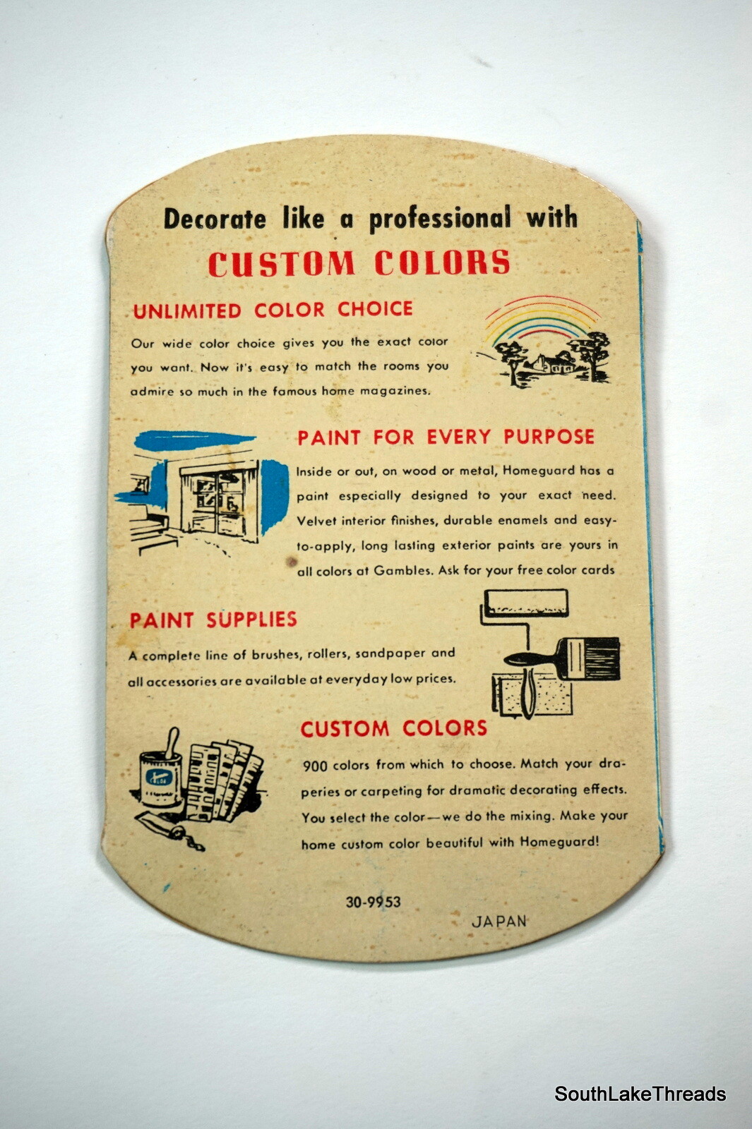 Vintage Needles Kit Case Folder Advert. Gambles Custom Colors Paint Headquarters