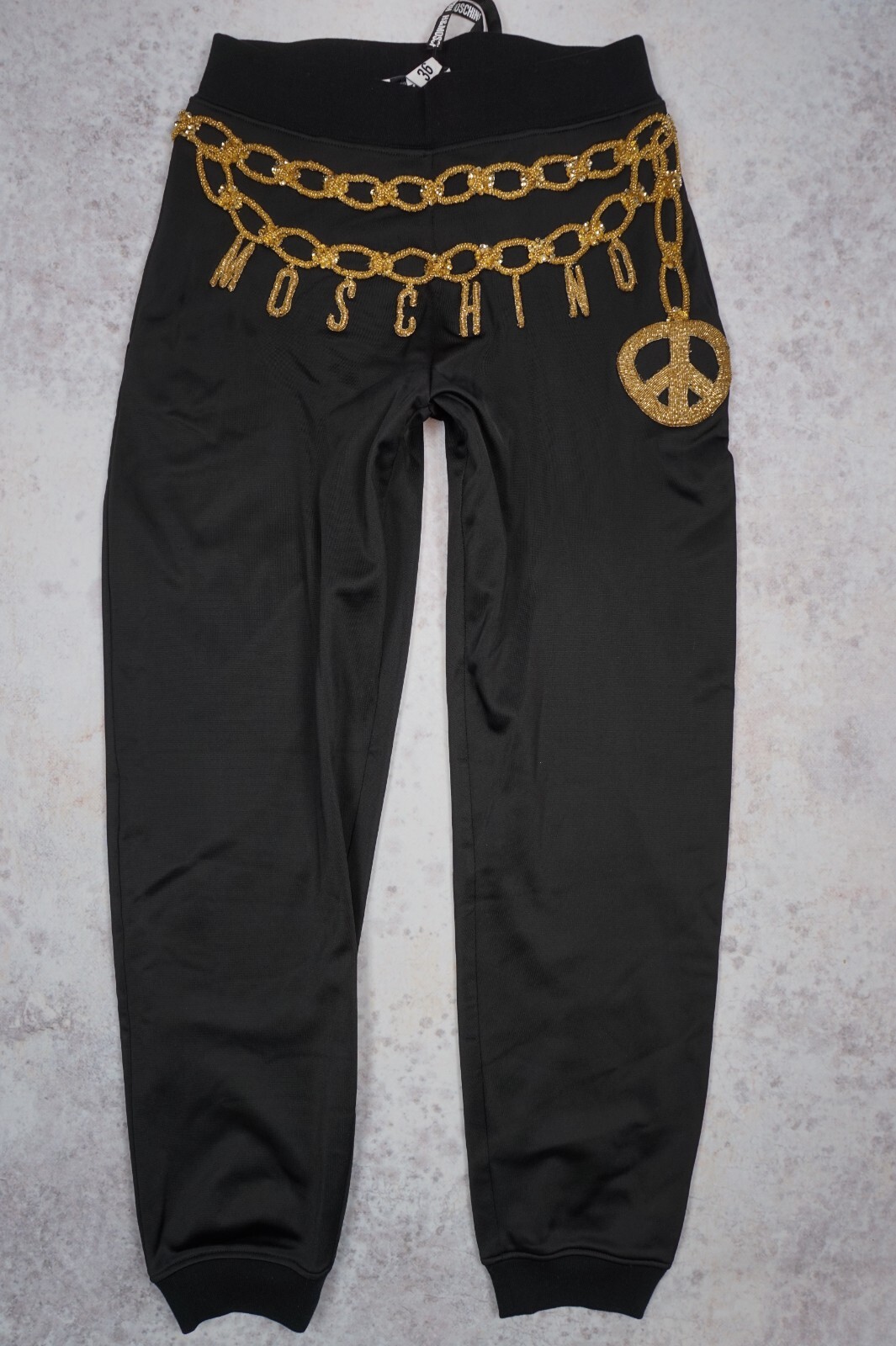 MOSCHINO x H&M Black Logo Print Pants Jogg Trousers