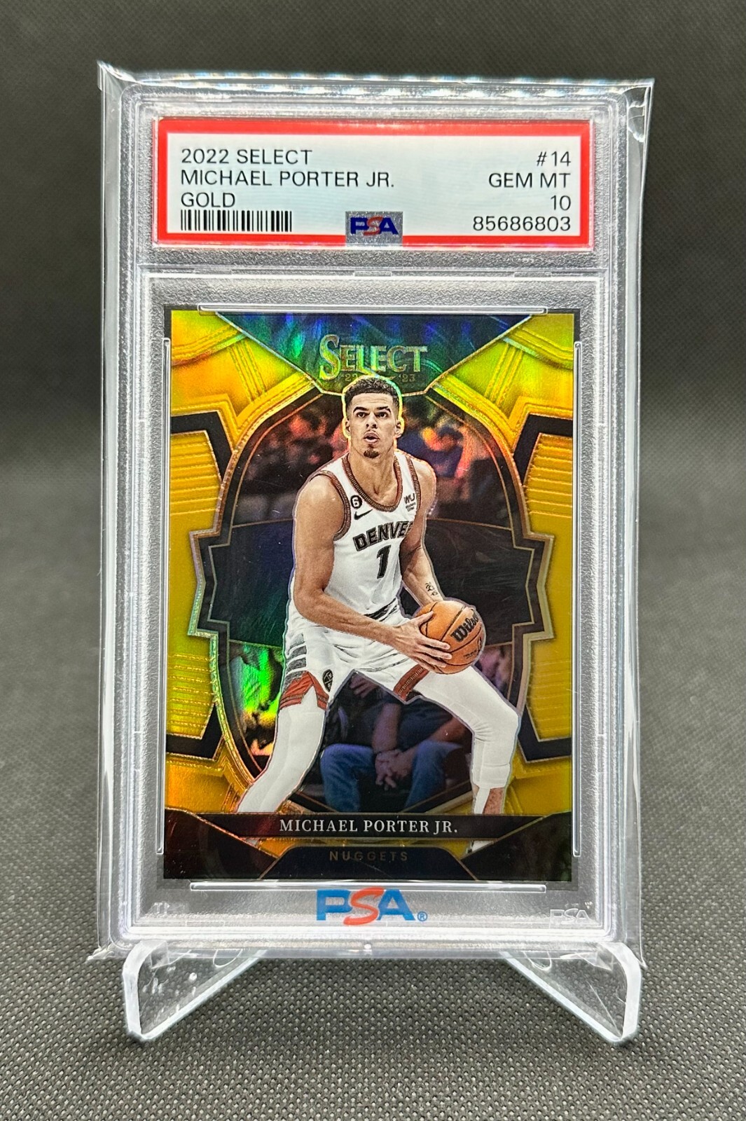2022 Select Michael Porter Jr Gold Prizm /10 #14 PSA 10 GEM