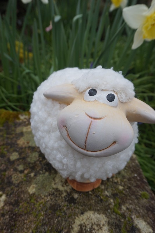 Na0877 B  Figurine  Mouton  Laine Berger  Rigolo  Nature   Animal  17 Cm