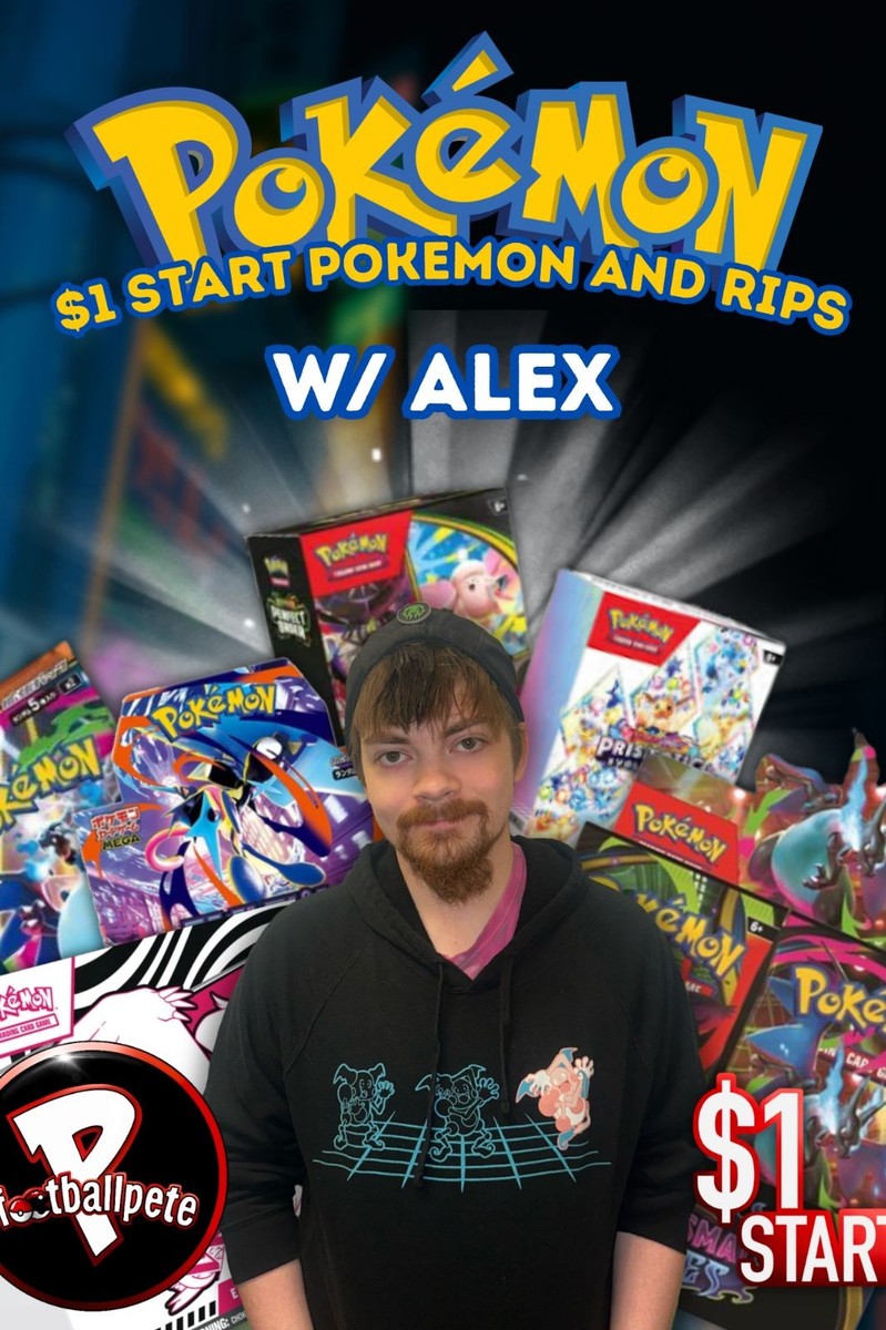 🪲$1 START POKEMON + TCG RIPS🪲W/ALEX | eBay Live Video