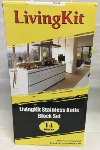 LivingKit Stainless Knife Block Set- 14 Pieces