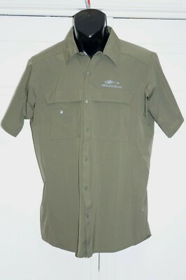 GRUNDENS HOOKSETTER S/S LIGHTWEIGHT CAMP FISHING SHIRT UPF 50 OLIVE SMALL NWT