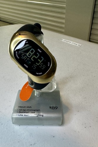 Nike Triax Mia Digital Aluminium Case Gold Watch Rubber Band