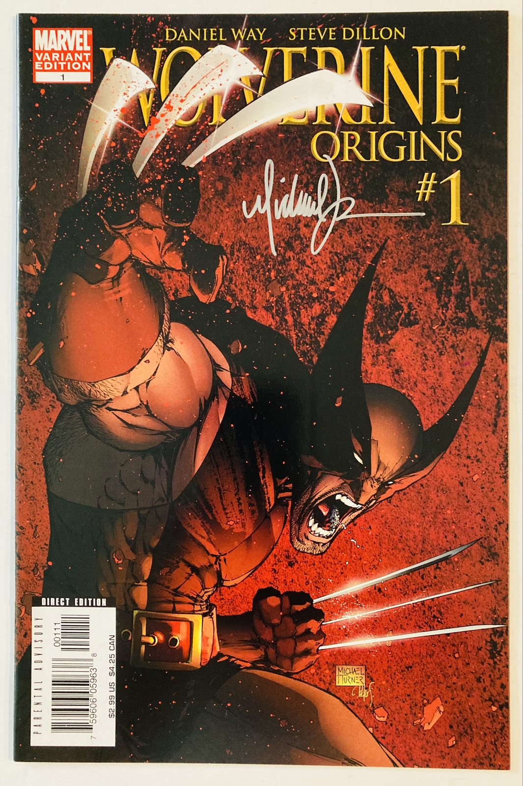 wolverine-origins-1-2006-michael-turner-signed-coa-unread-nmnm-marvel-xmen