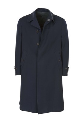 Pre-owned Lardini Coat Men's 48 Dark-blue 100% Wolle One Color