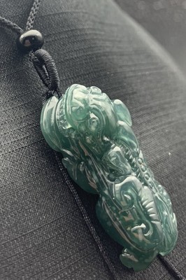 Video Certified Natural A Jade jadeite pendant Dragon Pi Xiu Ruyi 招财貔貅 418961