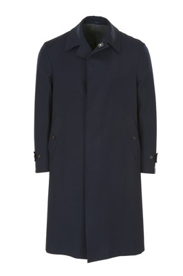 Pre-owned Lardini Coat Men's 48 Dark-blue 100% Wolle One Color