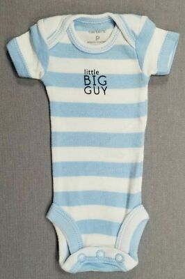 Baby Boy Nwot Carter's Preemie Blue Little Big Guy Bodysuit