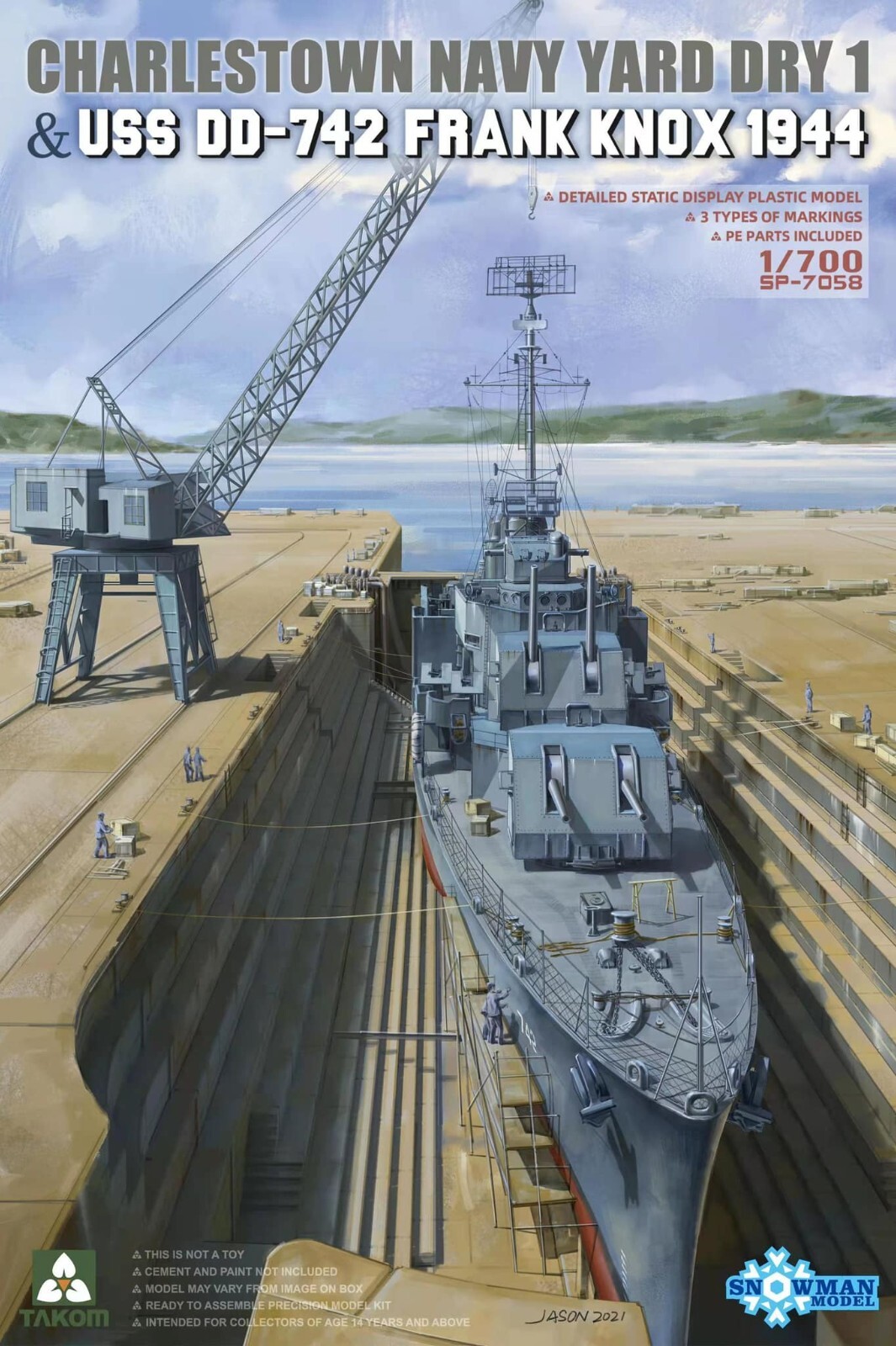 Snowman Model #SP-7058 1/700 Charlestown Navy Yard DRY1 and