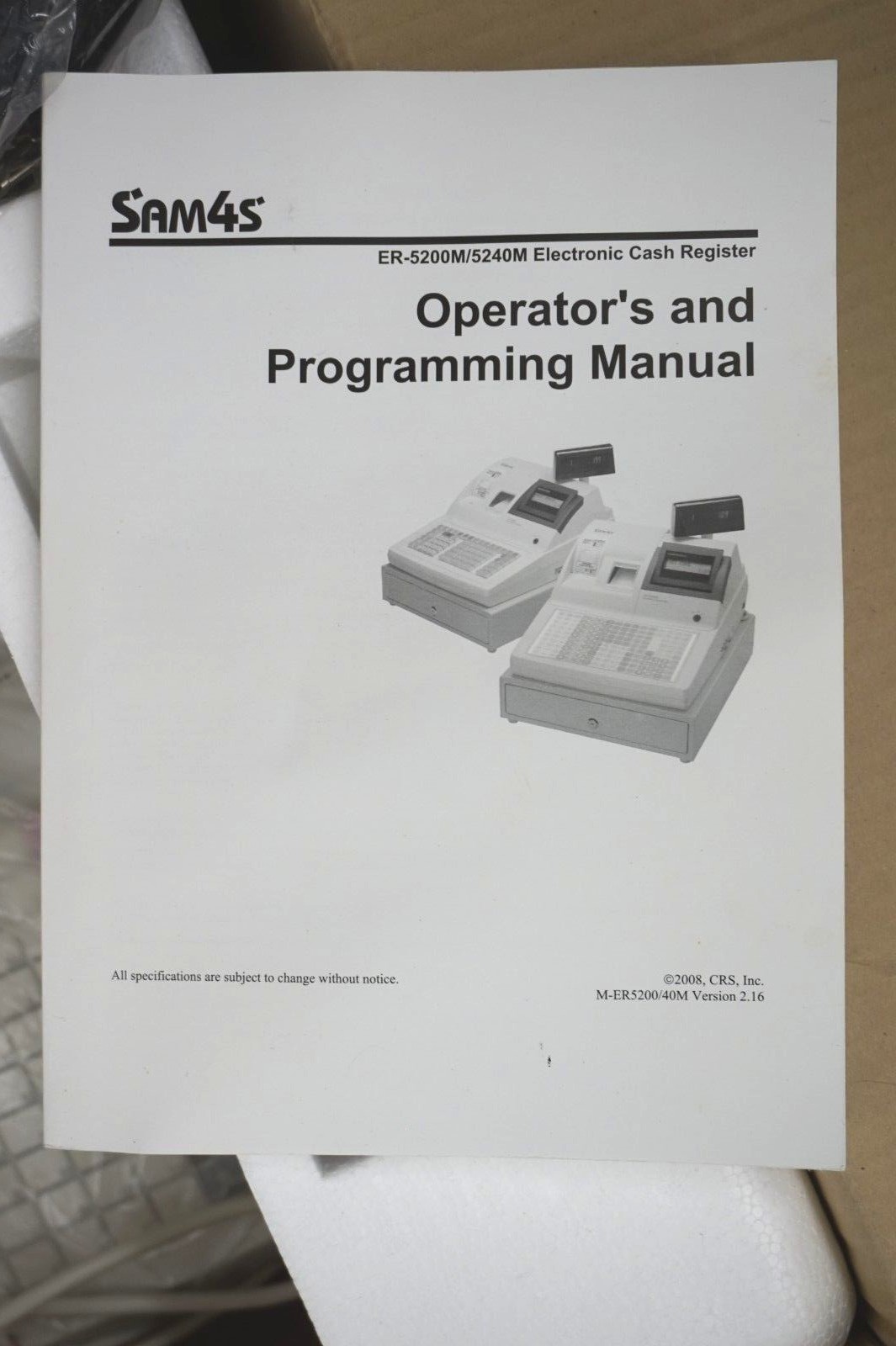 Sam4s ER5200M Cash Register Retail / Restaurant ER-5200M