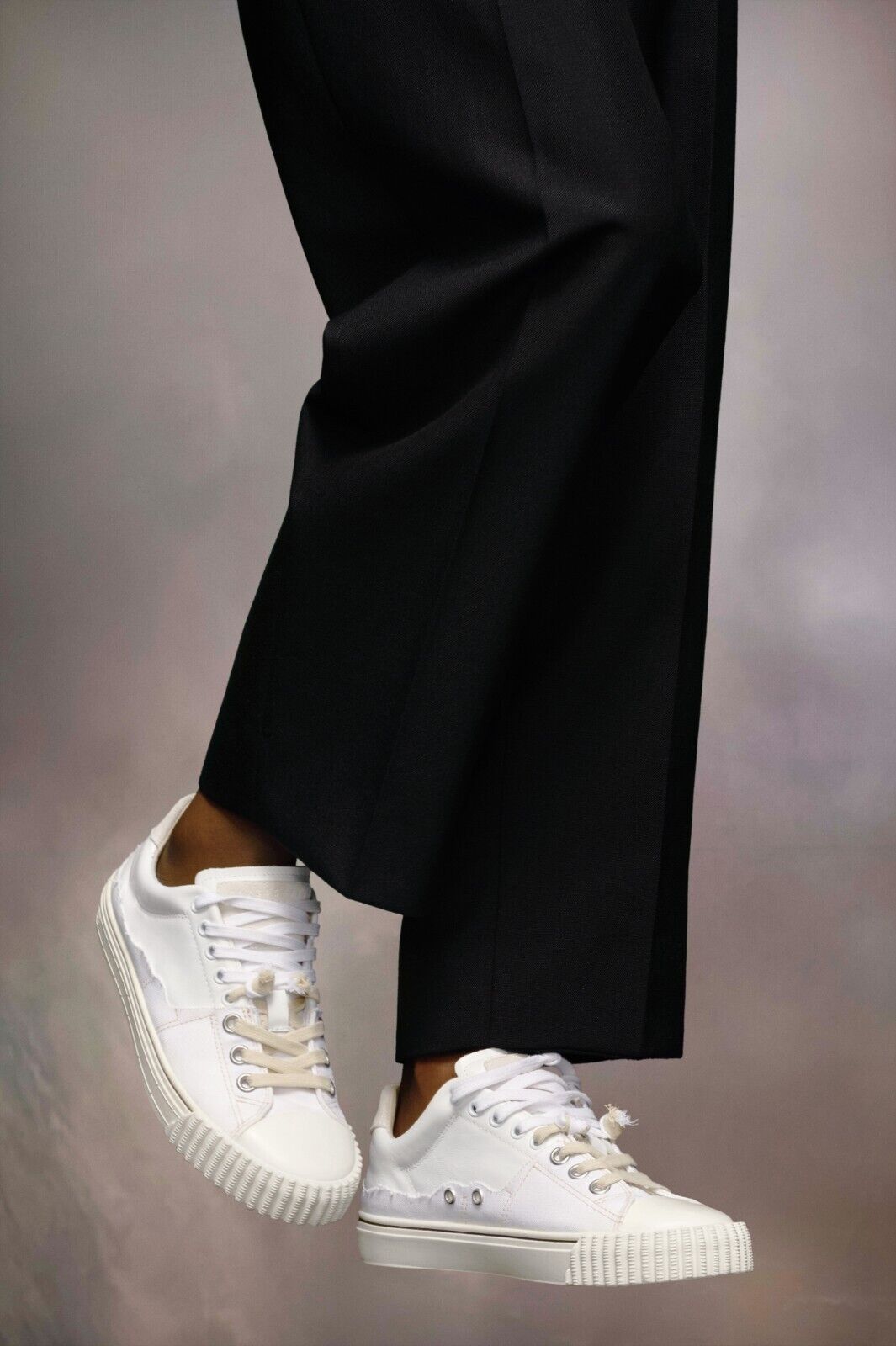 Maison Margiela New Evolution Distressed Lace-Up Sneakers Maison Margiela New Evolution Distressed Lace-Up Sneakers