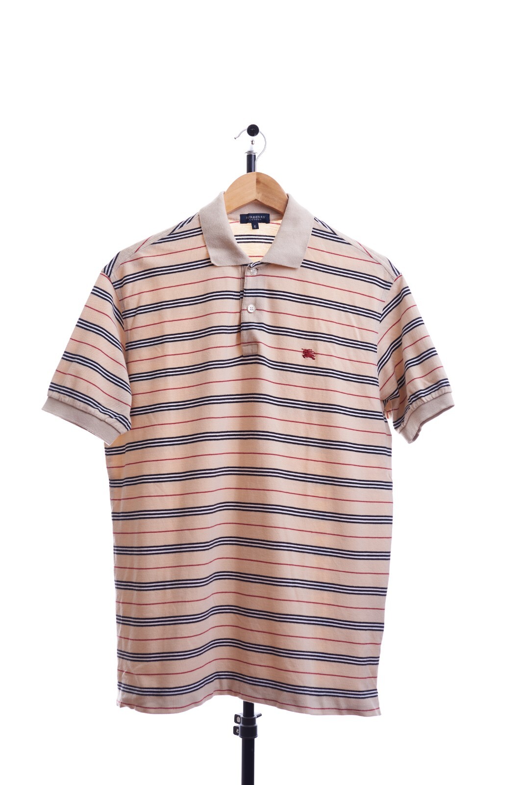 Vintage BURBERRY LONDON Polo Nova Check Plaid Beige Tee (Y3