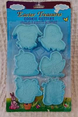 EASTER Cookie Cutters 6 Count Chick Egg Flower Tulip Rabbit HAPPY EASTER New