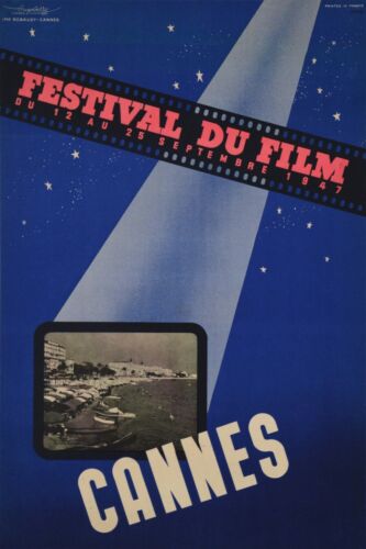 CANNES FILM FESTIVAL 1947 - ORIGINAL FRENCH POSTER - VERY RARE