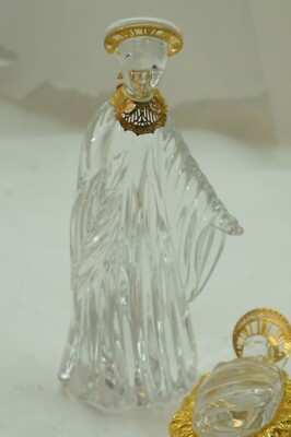 GORHAM CRYSTAL NATIVITY JESUS MARY JOSEPH BLEIKRISTALL 3 CHRISTMAS FIGURINES