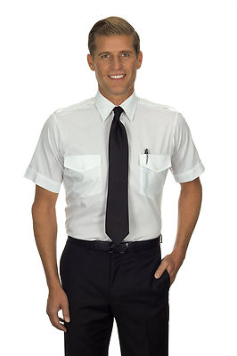 Van Heusen 100% Cotton Non-Iron Aviator Shirt - Men s Short Sleeve Pilot Uniform