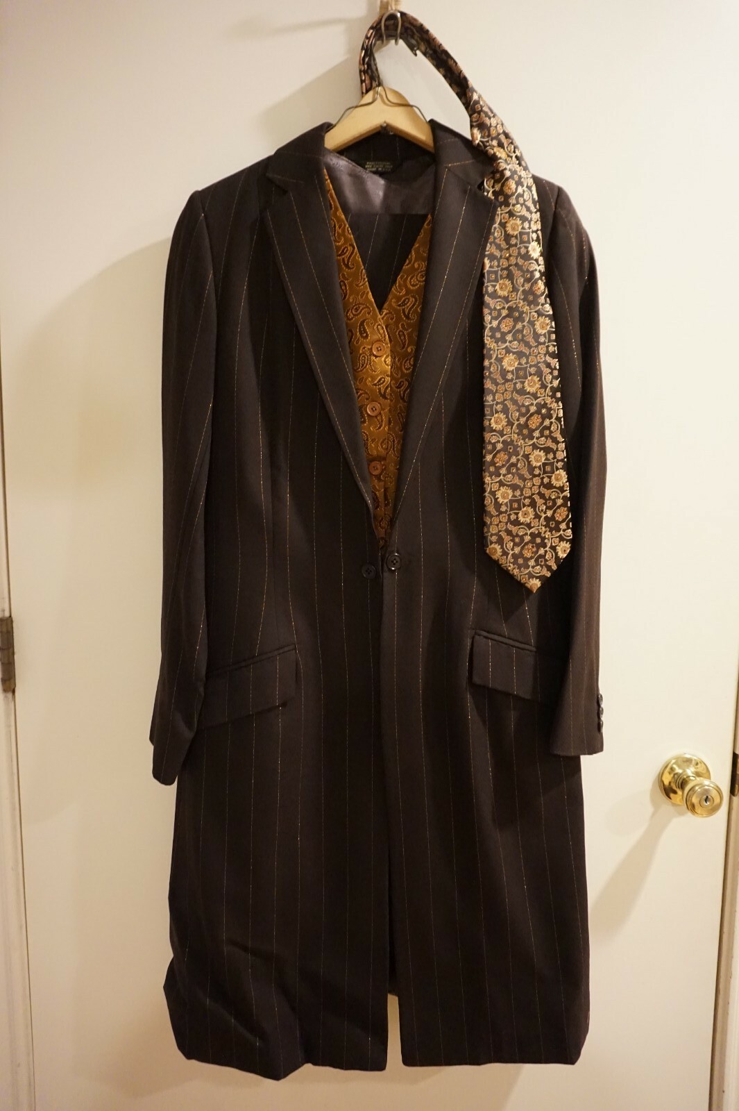 Custom Frierson Women's Saddleseat Suit - Brown with Gold Pin Stripe