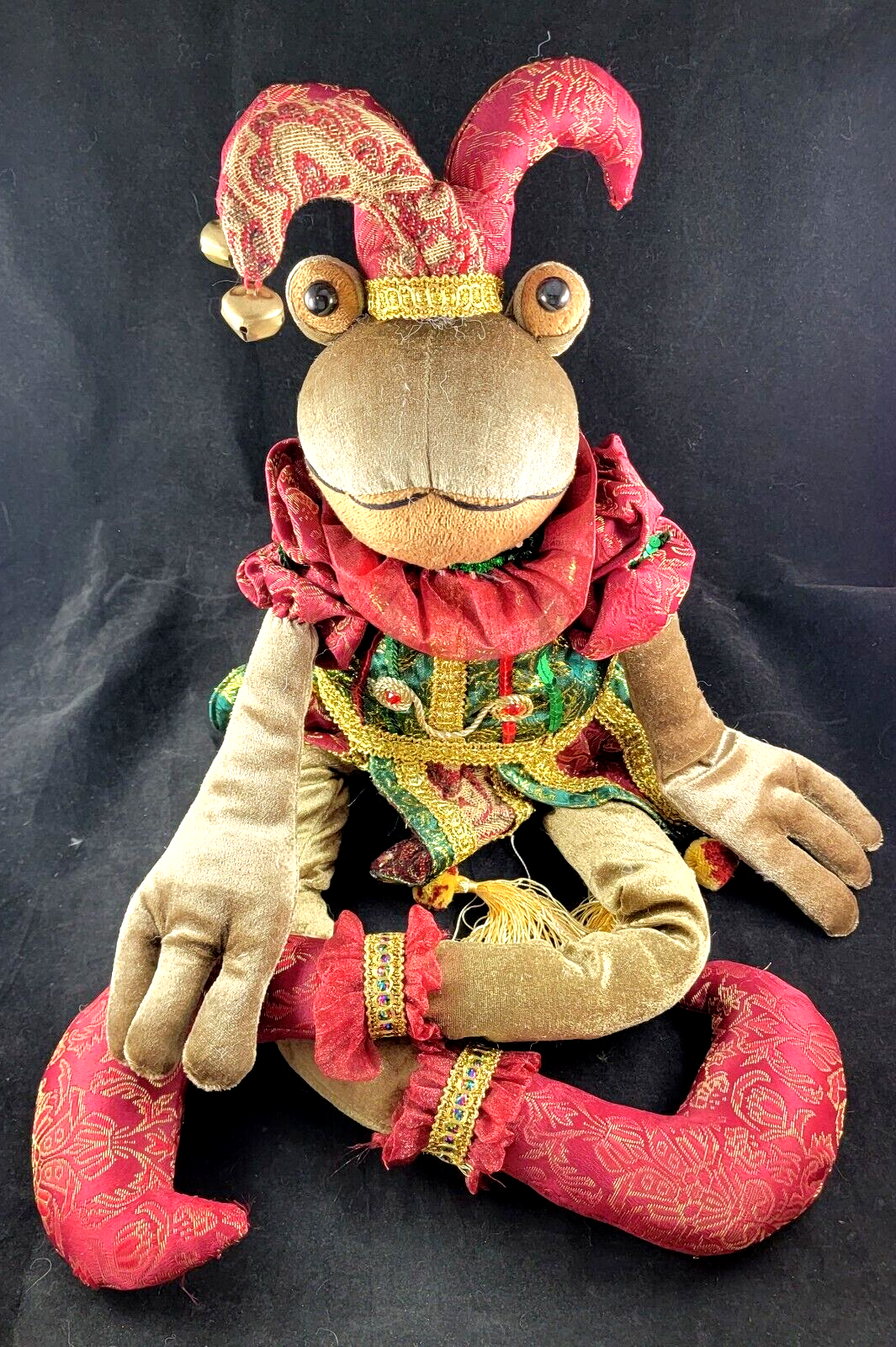 30” Frog Prince Stuffed Animal Shelf Sitter Plush Bells Jester