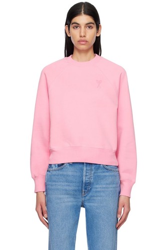 Pre-owned Ami Alexandre Mattiussi Ami Paris / Pink Ami De Coeur Sweatshirt