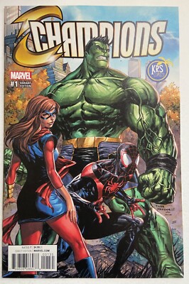 CHAMPIONS #1 Kirkham KRS COMICS EXCLUSIVE VARIANT Waid Ramos 2016 NM 1st print