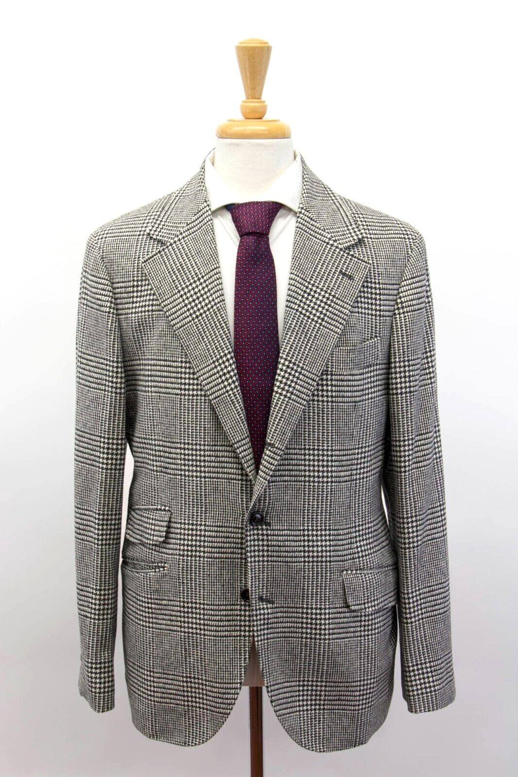 BRUNELLO CUCINELLI $5100 BRUNELLO CUCINELLI MEN CASHMERE-WOOL HOUNDSTOOTH-PLAID SPORT COAT A248