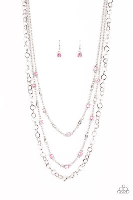 Vintage~~Paparazzi Jewelry Long Necklace~~Metro Mixer PInk Necklace